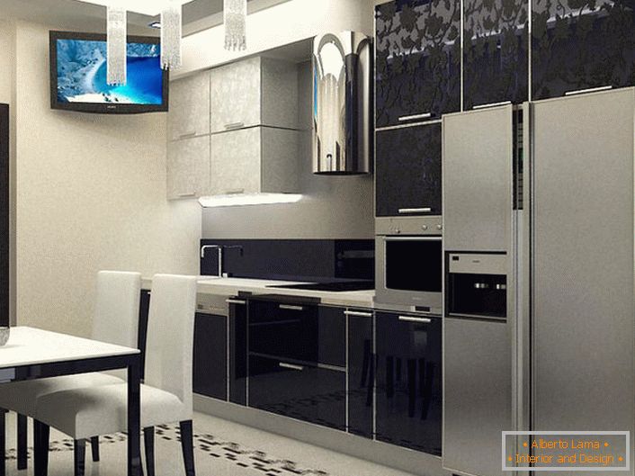 Stylová kuchyně je navržena v souladu s požadavky minimalistického stylu. 