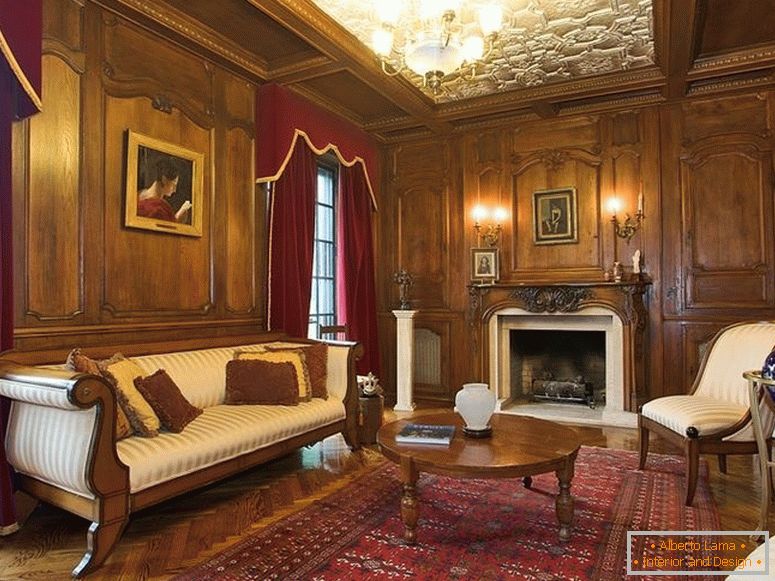 Viktoriánský styl v interiéru obývacího pokoje
