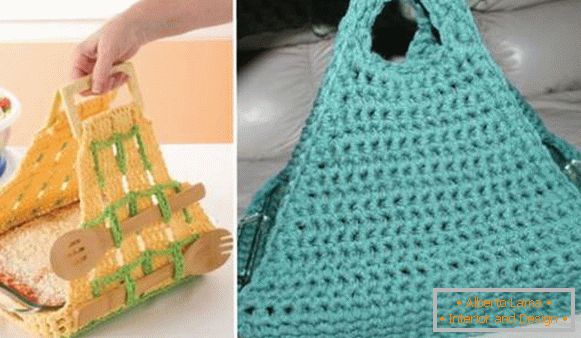 Užitečné pletené ručně vyrobené předměty pro kuchyň