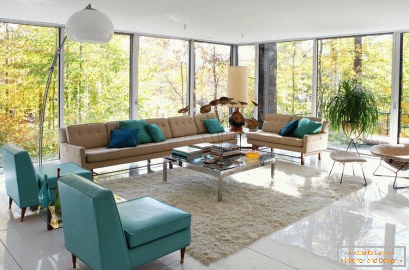 Interiér obývacího pokoje ve vintage stylu