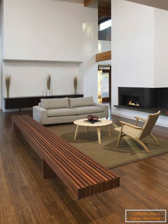 Bambusové podlahy v obývacím pokoji