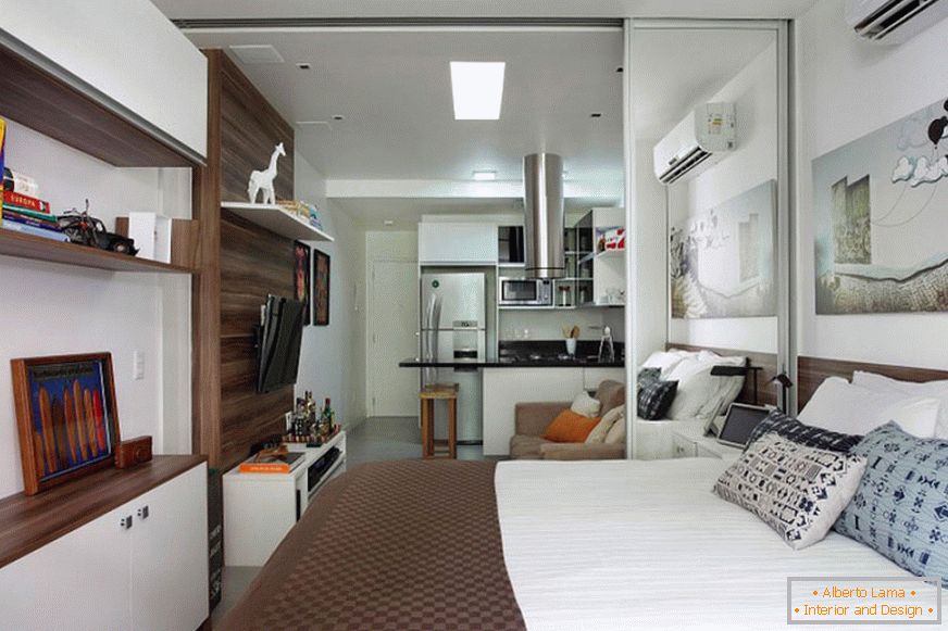 Útulný design úzkého bytu o rozloze 27 metrů čtverečních