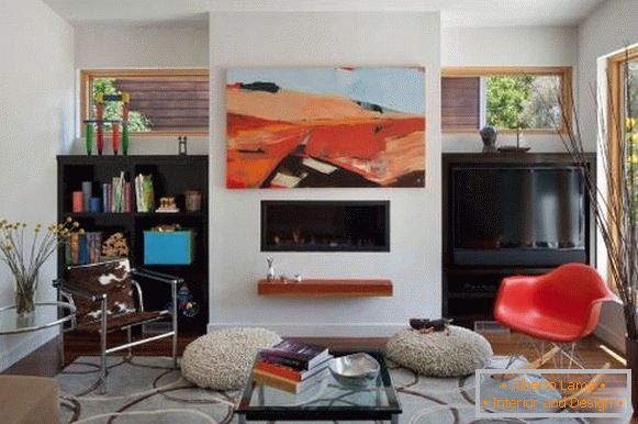 Textury podlahové vázy v obývacím pokoji