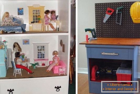 Přestavování staré komody pro dětský nábytek