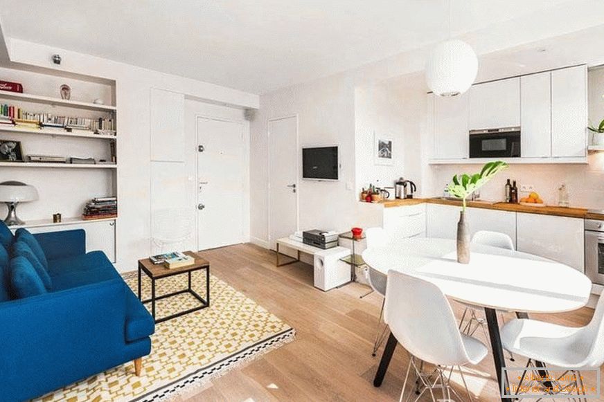 Kuchyňský design s obývacím pokojem v jednom pokoji