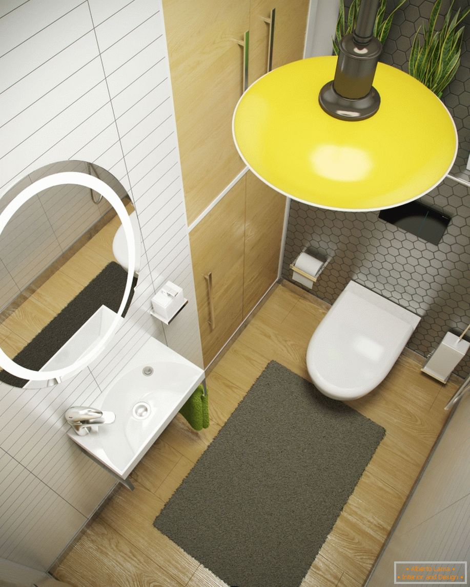 Interiér malé toalety v bytě