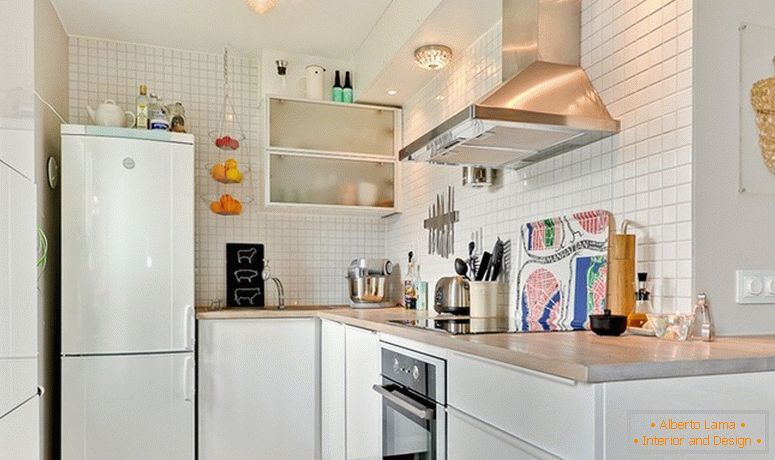 Kuchyně malého bytu ve Švédsku