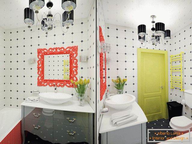 Interiér malé koupelny kombinované s toaletou