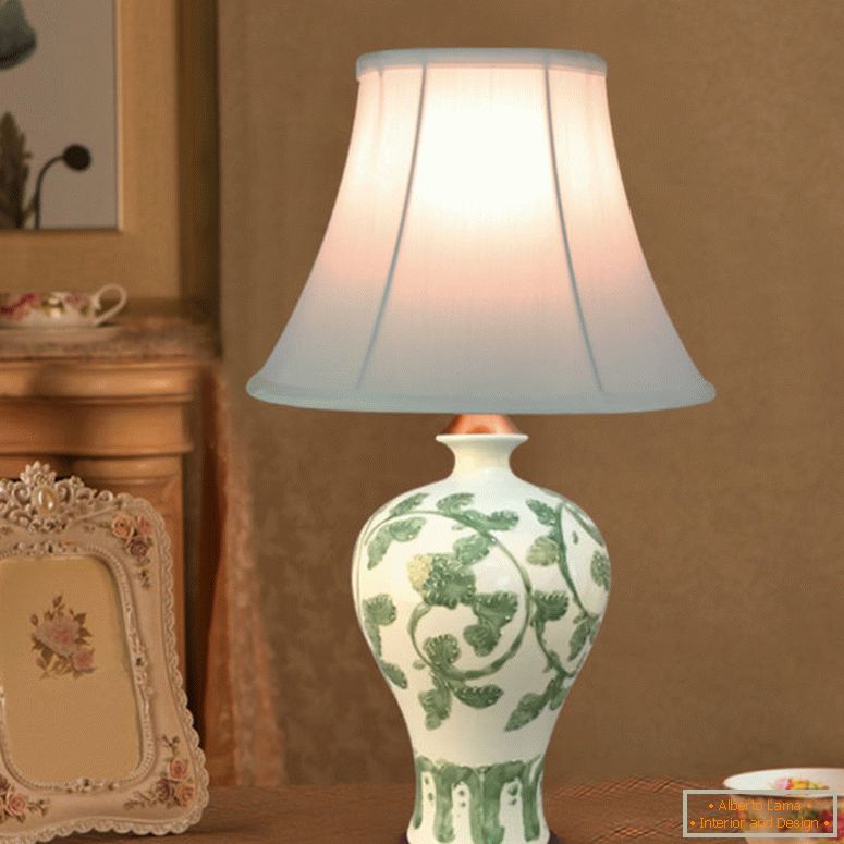 Stropní svítidlo v evropském stylu - 110 v 220-in-source-light-cloth-keramické lampy-ložnice-porcelánové-stolní lampa