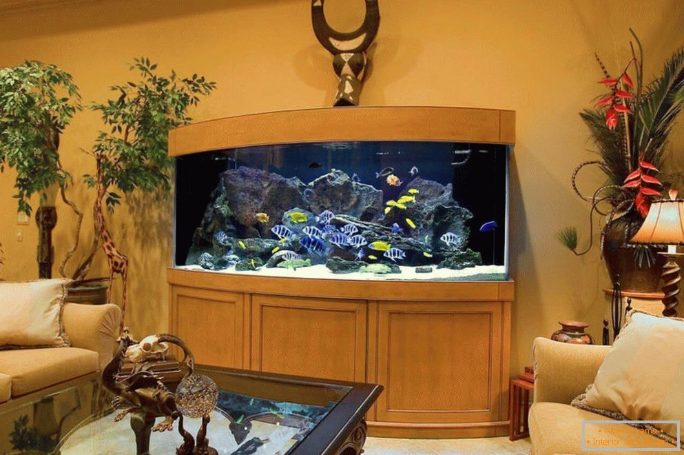Krásné akvárium в гостиной