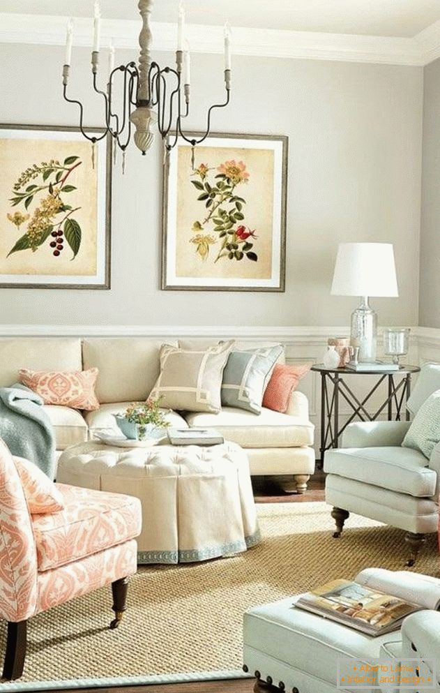 čalouněný nábytek v obývacím pokoji