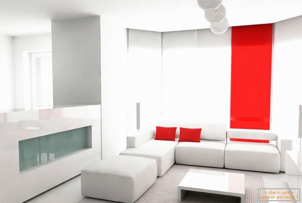 Interiér v minimalistickém stylu s bílým nábytkem