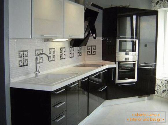 Černá a bílá kuchyně, foto 18