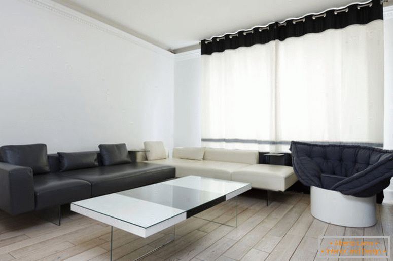 Černobílý obývací pokoj - 55 fotografií neobvyklých řešení