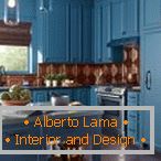 Kuchyňský nábytek v modré barvě