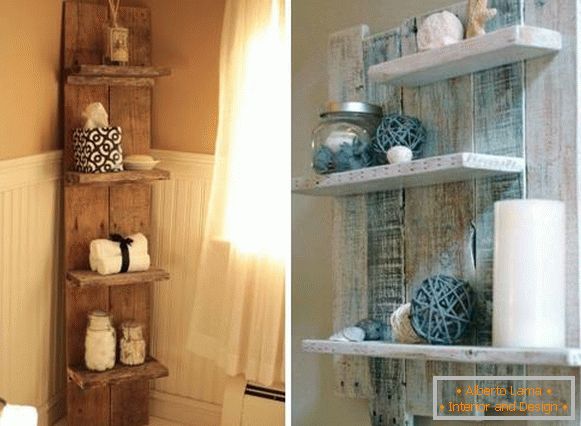 Jak zdobit koupelnu s krásnými dřevěnými policemi