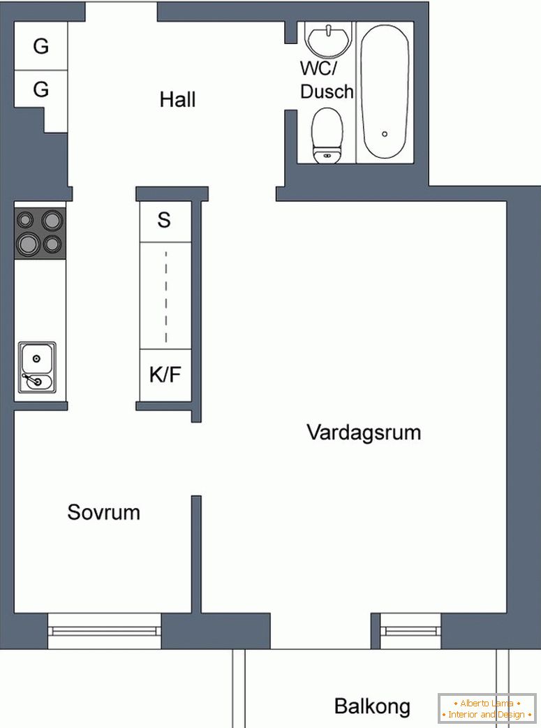 Apartmán s 1 ložnicí a balkonem