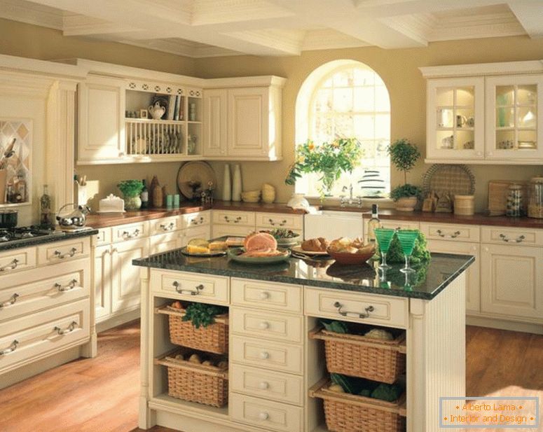 elegant-ve venkovském stylu-kitchen-island-from-ve venkovském stylu-kitchen-cabinets