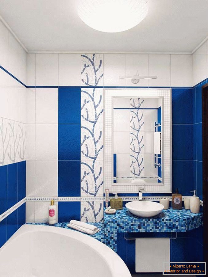 Design koupelny s toaletou v 1-pokojovém bytě Chruščenka