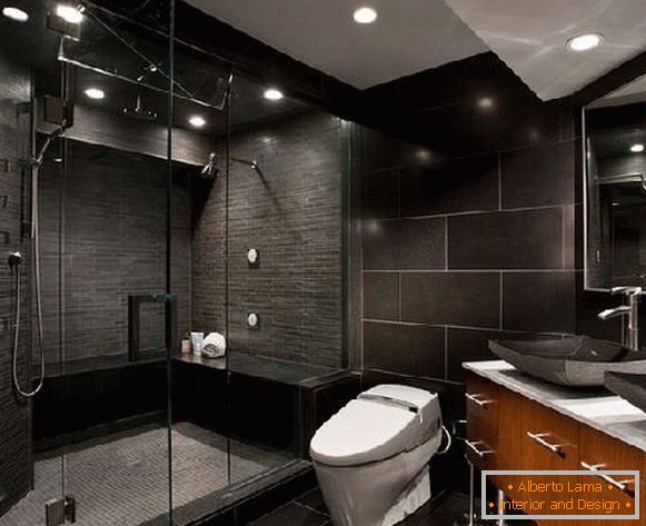 design velké koupelny se sprchovým koutem, foto 6