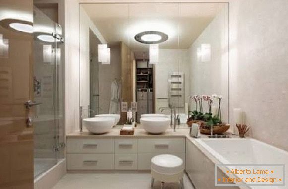 design velké koupelny se sprchovým koutem, foto 9