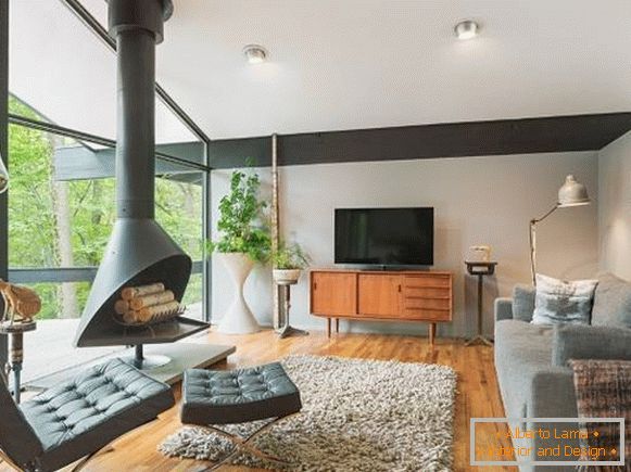 Návrh soukromého domu 2016 - interiérová fotografie obývacího pokoje