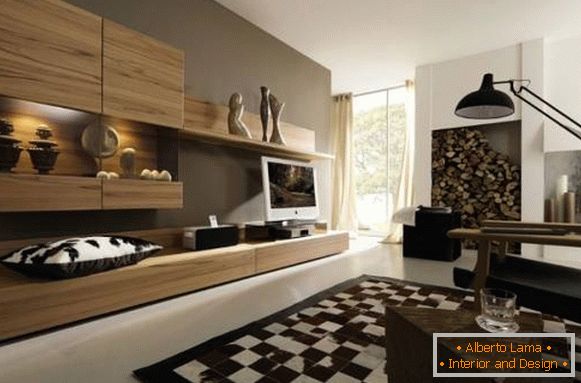 Velký obývací pokoj v minimalistickém stylu