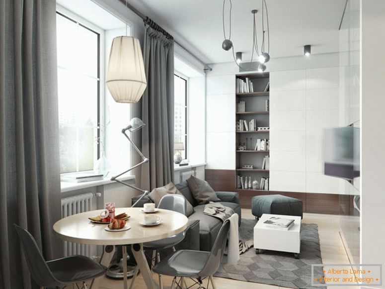 Designový obývací pokoj 15 m2. m.