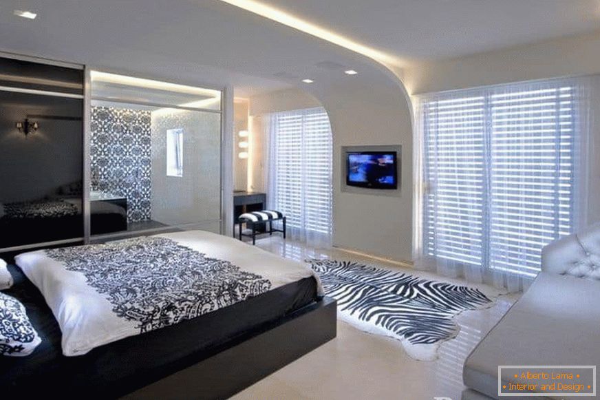 Podsvícení LED v ložnici-obývací pokoj v jednom pokoji