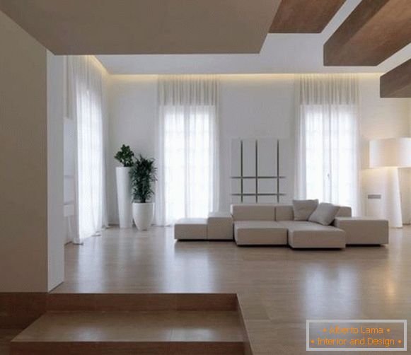 Moderní design obývacího pokoje v soukromém nebo venkovském domě