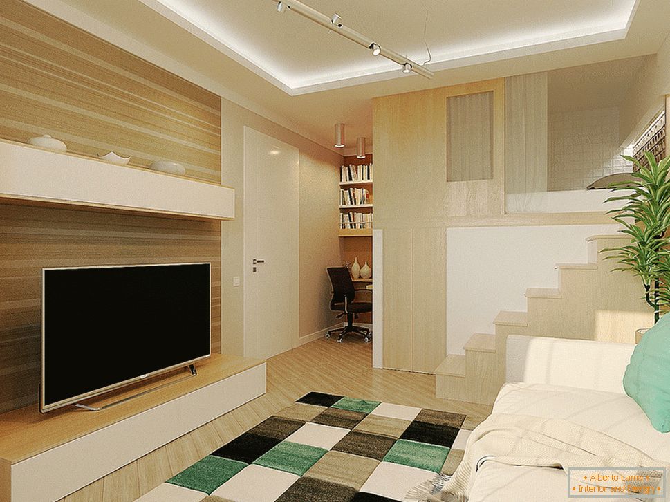 Návrh interiéru malého dvouúrovňového bytu - фото 3