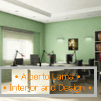 Bílé a zelené barvy v designu místností