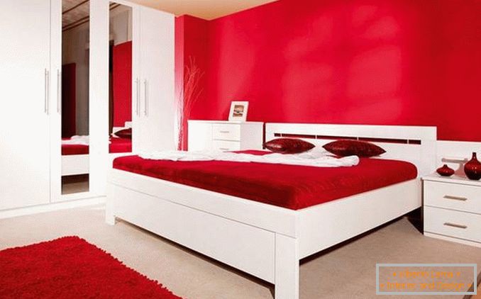 design červené ložnice, foto 12