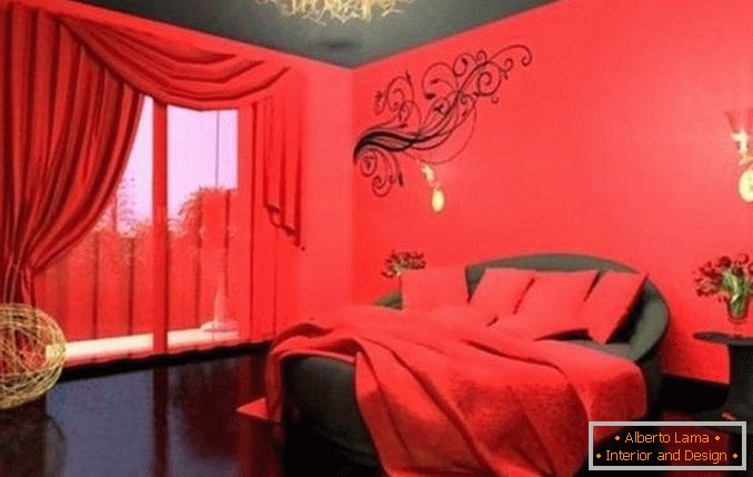 návrh černě červené ložnice, foto 19