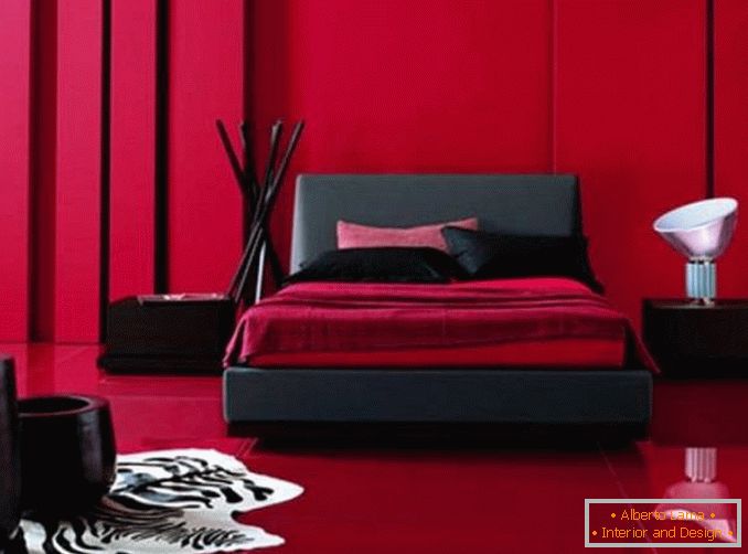 černý a červený design ložnice, foto 21