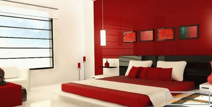 červená ložnice design, foto 24