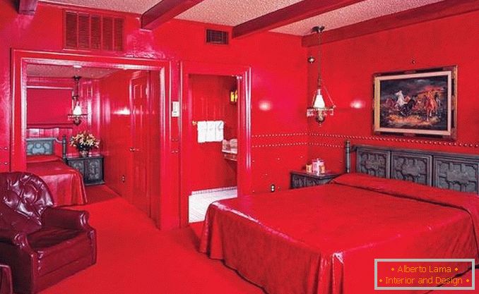 design červené ložnice, foto 28