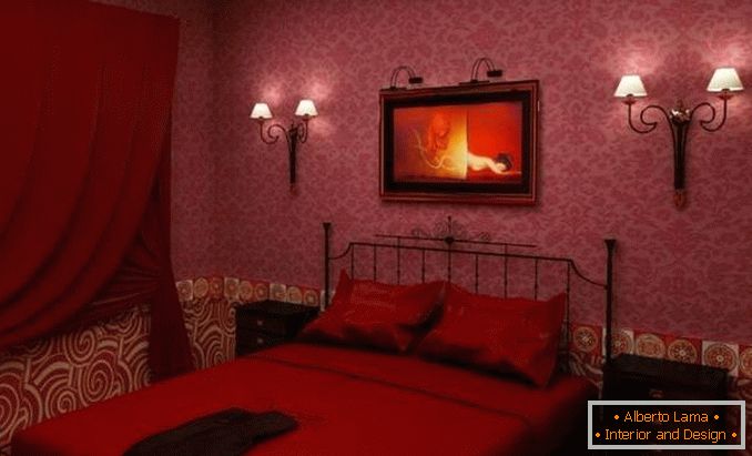 design červené ložnice, foto 30