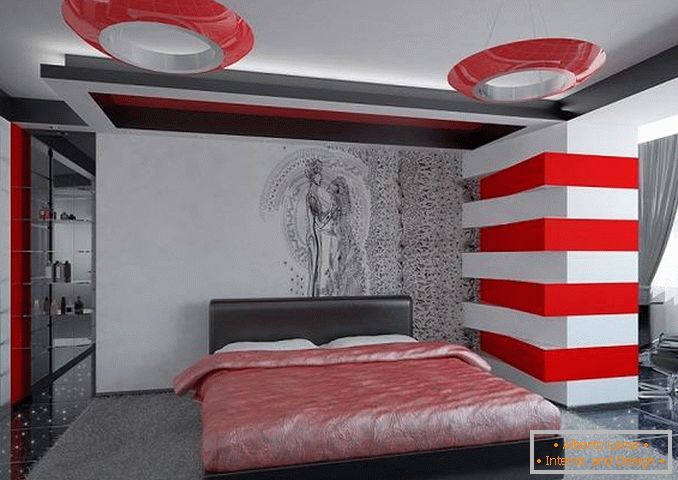 červená ložnice design, foto 7