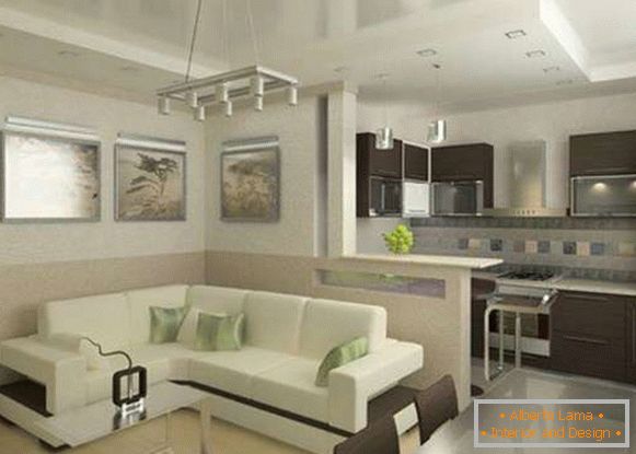 kuchyňský design obývacího pokoje, foto 11