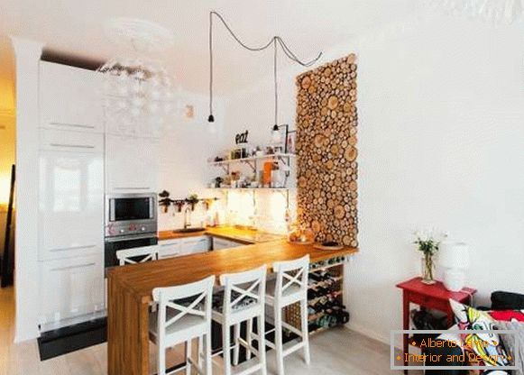 design obývacího pokoje kombinovaného s kuchyní v Chruščově, foto 3