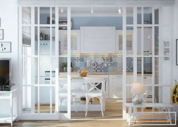 design obývacího pokoje kombinovaného s kuchyní, foto 37