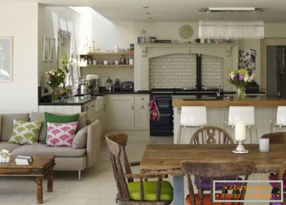 kuchyňský design obývacího pokoje, foto 49
