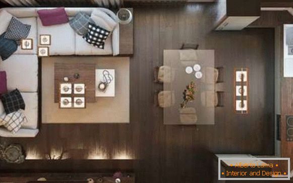 moderní design kuchyně obývacího pokoje, foto 56