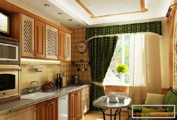 design kuchyně s balkonem a pohovkou, foto 31