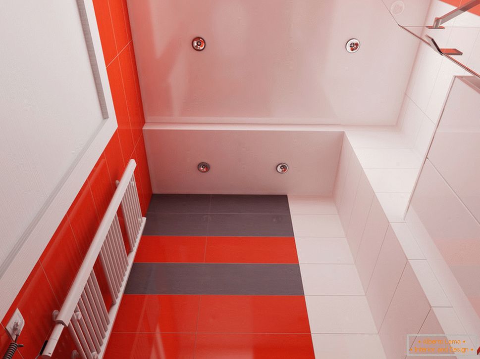Návrh koupelny s červenými akcenty - фото 3