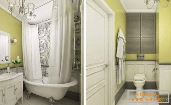 Nápady pro design studiových bytů 40 m2 M - fotografie koupelny v klasickém stylu