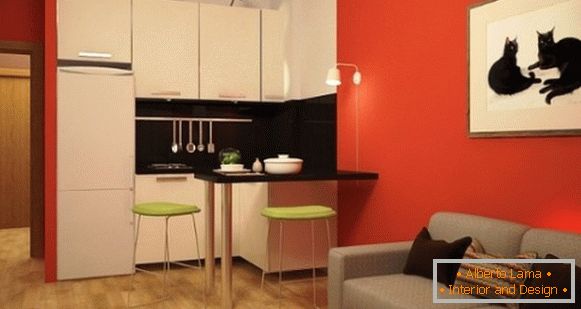 Moderní design studio 25 m2 M - foto kuchyně obývací pokoj