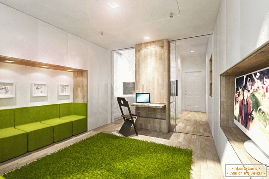 Bytový designový transformátor: obývací pokoj