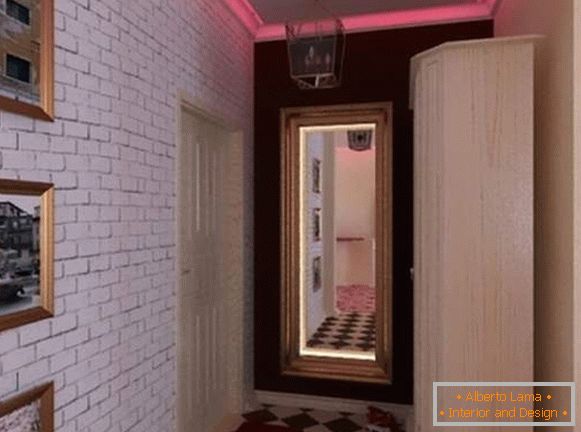 Loft design malého bytu v Chruščově - interiér chodby